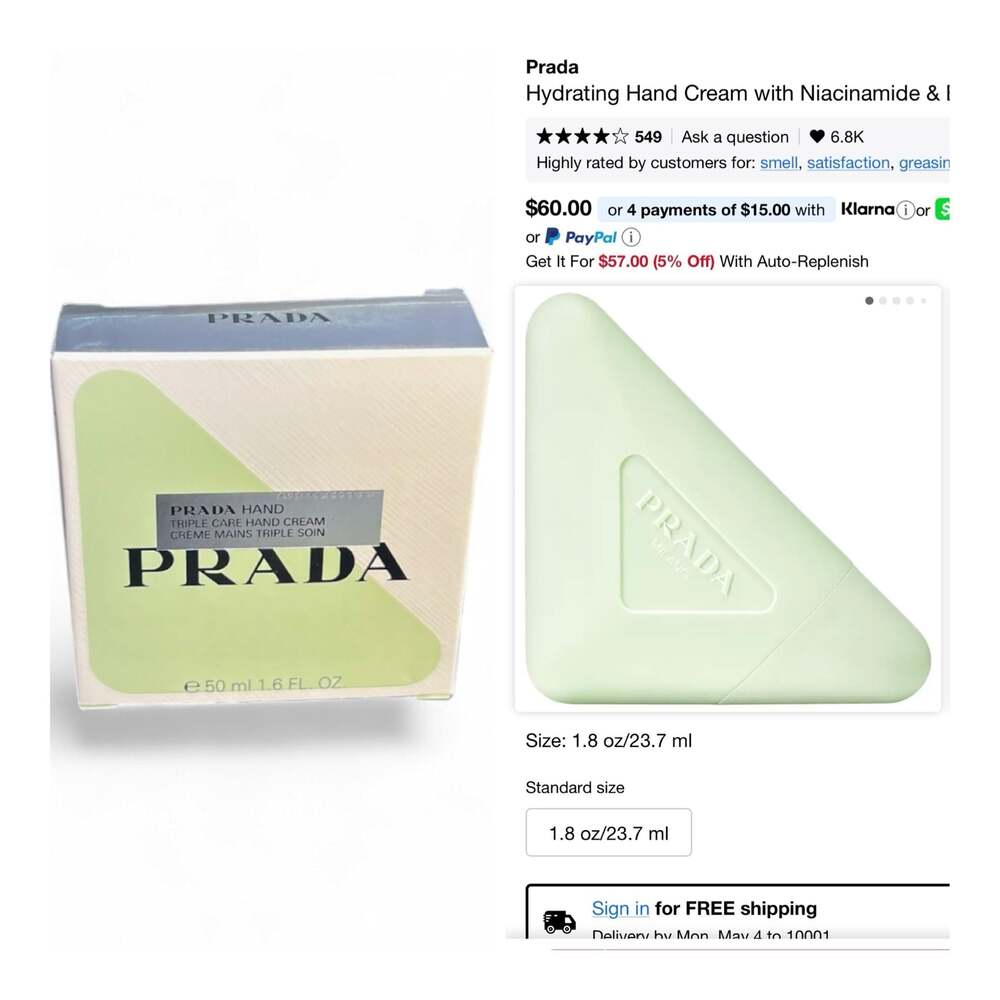 Prada Triple Care Hydrating Hand Cream 1.6 oz / 50 ml